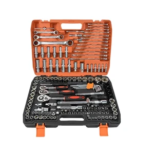 151Pcs Industrial Grade Chrome Vanadium Steel Metric Socket & Open End Wrench Set, Non-Ratchet, OEM Auto Repair Tool Kit