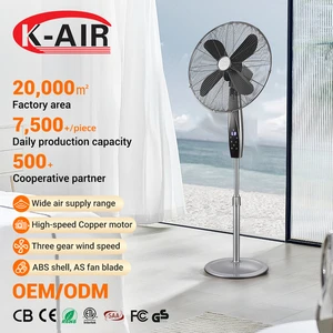 Pedestal Plastic Simple Use Programable 5 Blades Outside 16 Inch Stand Fan For Home