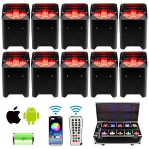 Outdoor IP65 Wireless dmx Par LED Battery Light waterproof Wifi RGBWA+UV 6in1 disco powered 6x12w Uplight for DJ Wedding