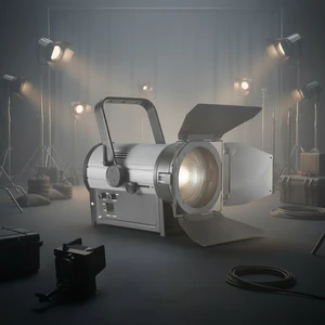 Professional 350W Warm White CRI 96 LED Cob Zoom Fresnel Spotlight 15-55 DMX512 Control Theater Studio Follow Spot Light