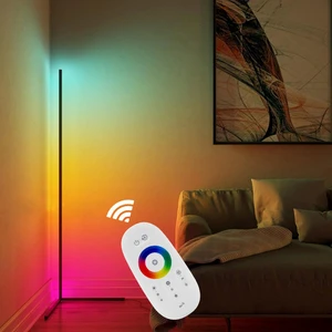Bedroom Vertical Colorful Rgb Corner Lamp Led Smart Remote Control Ambient Magic Color Rgb Floor Lamp