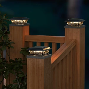Solar Post Cap Lights Outdoor,Waterproof Solar Powered Deck Fence Post Lights For 4x4 Wood/Vinyl Posts