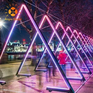 Interactive RGB Decoration Christmas Led Large 3d Tunnel Light Decorative Arch Motif Light