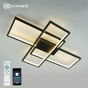 LED Ceiling Lamp White Modern Adjustable with Remote Control 60W Large Acrylic Metal Bedroom Kitchen Living Room