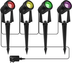IP65 RGBW Landscape Spotlights Lawn Lamp LED Garden Light Outdoor 110V 220V for Solar Yard Path Driveway Landscape Light