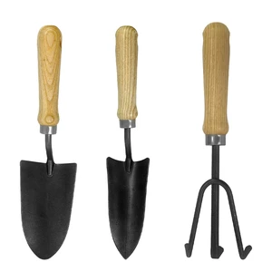 Heavy Duty 3pcs Stainless Steel Gardening Tool Kit Ergonomic Wood Handle Customized OEM Support For Planting Garden Tools Set