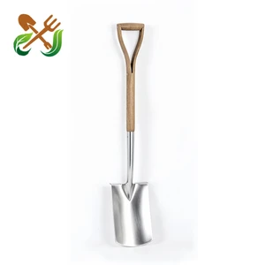 Vintage Y-shaped Ash Wood Handle Stainless Steel Gardening Shovel & Pitchfork Set Rustproof Garden Digging Tools