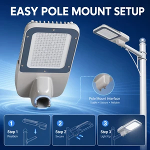 Outdoor IP65 Waterproof AC LED Street Light 50W-200W Aluminum Modular Column with CRI95 High Efficiency AC 85-265V