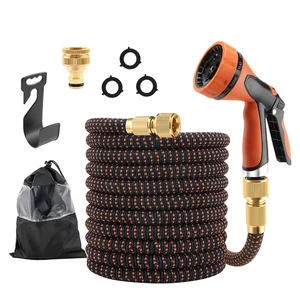 50FT 75FT 100FT 150FT 3 Layers Latex Expandable Garden Hose No Kink Flexible Water Hose With 10 Function Water Gun