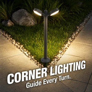 Outdoor LED Lawn Lights Bollard Lamp 220V 18*2W Aluminum 180 Degree Rotate IP65 Rating 3000K Warm White Garden Pathway Landscape
