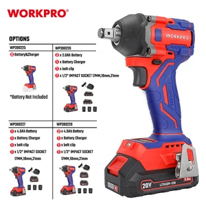WORKPRO High-Power Power Tool Kit 20V 360Nm Impact Wrench Brushless Set Lithium Battery Cordless Power Tools Set
