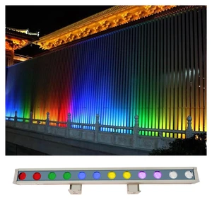 9W IP65 Waterproof RGBW LED Wall Washer Light Adjustable Bracket DMX512 Outdoor Linear Building Hotel Bridge Facade