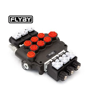 FLYBY P80 Three-Way Solenoid Hydraulic Directional Control Valve Monoblock 250 Bar