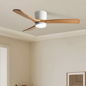 Dimmable Led Ceiling Fan 52 Inch Wooden Ceiling Fan with Light Smart Indoor Modern Ceiling Fan with Remote Control