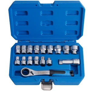TUOCHI17pcs Hot Core Ratchet Sleeve Torque Wrench Kit Auto Repair Tool Mechanical Kit and Sleeve Kit