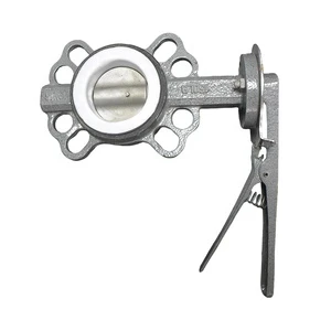ANSI 150LB Ductile Iron Wafer Butterfly Valve with Lever Handle PTFE Lined Manual for Water Oil Gas Acid DN50