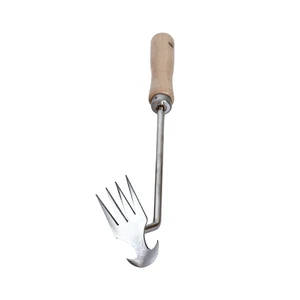 Dual Head Stainless Steel Manual Garden Hoe Rake Lightweight Durable Labor-Saving Weeding Cultivator Non-slip Wooden Handle OEM