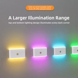 RGB Night Light with Motion Sensor Dimmable Magnetic LED Light for Bedroom Hallway Stairs and Bedside
