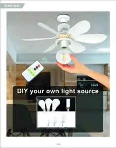 2025 Hot Sale Simple Led Ceiling Cell Fan with Lamp with Led Lighting Led Lamp Classic and Remote