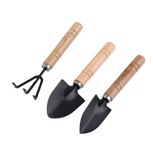 Mini Shovel & Iron Rake Set 3-Piece Gardening Tool Kit for Home Garden Manual Soil Loosener Flower Pot Tool for DIY Projects