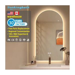 Arch Shape LED Bathroom Mirror Anti-Fog Backlit Smart Mirror Wall Mounted Illuminated Mirror with Smart Touch Dimmable for Hotel