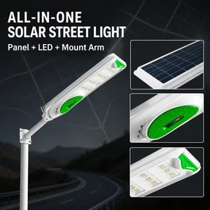 High Lumen Outdoor Column Lamp Various Control Methods 400W IP38 All in One Solar Street Light Aluminum PC & White ABS Material