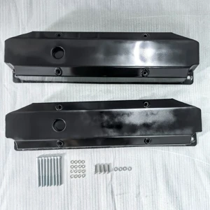 VALVE COVER, ALUM FABRICATED, 440, BBM Fabricated Billet Rail with Vent Hole