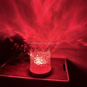 Rotating Water Ripple Small Night Light Creative Bedside Flame Atmosphere Lamp Dynamic Table Lamp