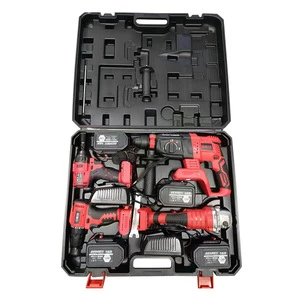 Four-Piece Lithium Battery Power Tool Set with Electric Hammer 4.0Ah Rechargeable Battery Multi-Function 1/2 Drive