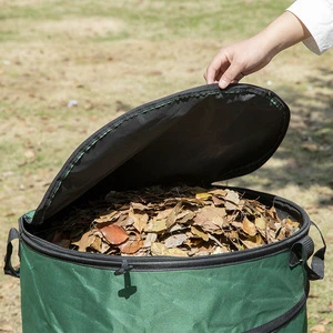 Collapsible Foldable Reusable Plastic Gardening Bag Refuse Trash Leaf Garbage Waste Heavy Duty for Garden