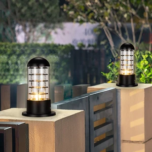 Decorative Landscape Pathway Light E27 Outdoor Waterproof Lawn Lamp Black Led Pillar Light For Garden Outdoor