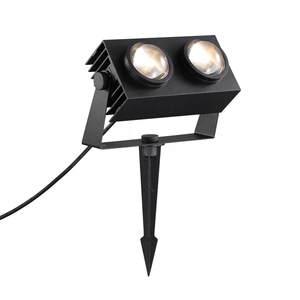 Modern Style 2*20W IP65 Rated Glass Lens Aluminum Black Exterior Spot Lamp Led Outdoor Garden Flood Light