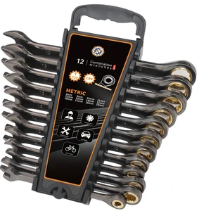 In-stock 12-piece CRV Fixed-head Ratchet Wrench Set Metric 72 Teeth Automotive Repair Tool Spanner Set