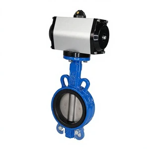 Pneumatic Butterfly Valve with Clamp Type Stainless Steel Actuator for Water & Oil Ductile Iron Steel Butterfly Valve OEM