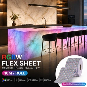 UL Ultra Long 10M 24V RGBW Flexible LED Sheet Cuttable Soft Lighting for Marble Backlight Application LED Sheet Panel