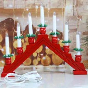 Hot Sales Item 7L Warm White LED Wooden Bridge Light for Christmas Holiday Party Decoration