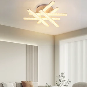 Acrylic Ceiling Lamp Minimalist Metal Decorative Indoor Bedroom Ceiling Light Modern White Flush Mount LED 6 Heads Ceiling Lamp