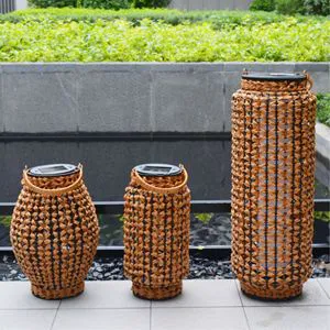 Decorative China Wholesale Solar Color Lights Outdoor Garden Decorative Home Party Competitive Price Rattan Solar Lanterns