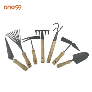 One99 Plants Garden Hand Tools Set Wholesale 7pcs Floral Wooden Gardening Tool Gift Set
