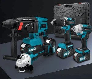 Big Sale OEM Cordless Combo Power Tool Set 4-in-1 18V/20V/21V Lithium Battery Hard Case DIY & Industrial Grade Portable