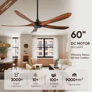 60 Inch Modern Farmhouse Ceiling Fan No Light with Remote Control, Quiet DC Motor Ceiling Fan for Hotel Patio