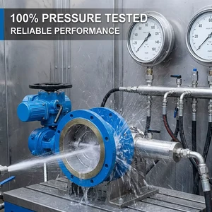 High Temperature Fluid Control Durable Ductile Iron Cast Steel Electric Actuated Double Eccentric Soft Seal Butterfly Valve