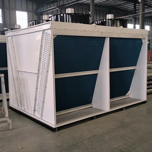 V Type Plate Shape Water Saving Dry Cooler Heat Exchanger High Temperature Medium Cooled Fin Tube Coil Motor Pump Core