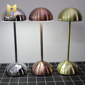 Minimalist Multicolor Designer LED Table Lamp for Bedroom and Study Room Iron Touch Control Rechargeable Mushroom Reading Lamp