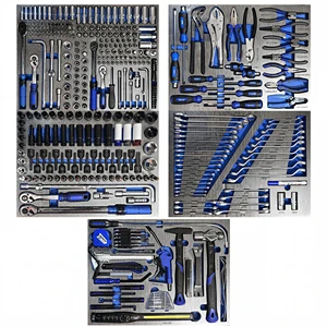 429 Pcs Cr-V Steel Tool Set Rolling Metal Tool Trolley Heavy Duty Storage Tool Cabinet With EVA Foam Trays