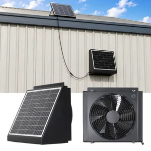 No Wiring Required 65W Solar Wall Exhaust Fan For Container Prefab House Attic Hot Air DC Extractor Vent Fan With Battery System
