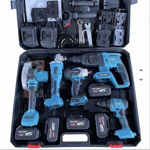 Industrial 18V Battery Electric Tools Set Cordless Impact Wrench Drill Angle Grinder Screwdriver Professional Power Tools Set