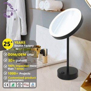 Wholesale Hot Magnifying Glass Customized Dimmable Hotel Apartment Bathroom Dressing Desktop Makeup Mirror With Led Light