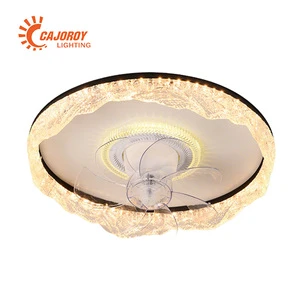 Luxury Decorative Bedroom Modern Flush Mount Lights Ceiling Fan with Led Light and Remote Home