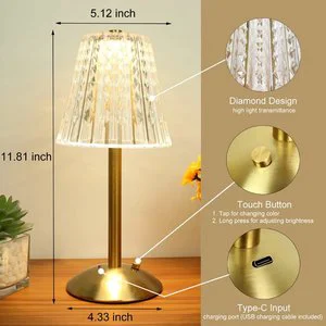 Rechargeable LED Desk Lamp Suitable for Modern bar Office Desks Adjustable with Three Light Settings Equipped with USB